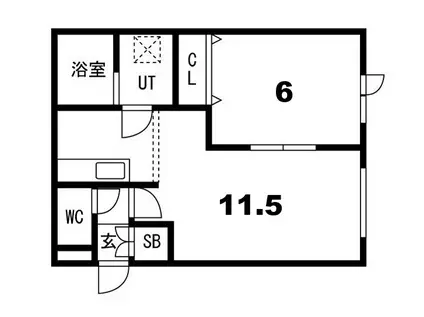 グランデール(1LDK/2階)の間取り写真