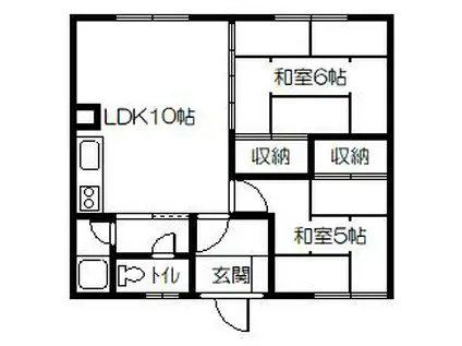 シャトレ忠和II(2LDK/2階)の間取り写真