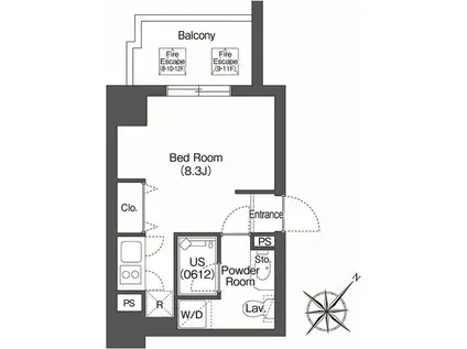 ユーレジデンス高輪台(ワンルーム/5階)の間取り写真