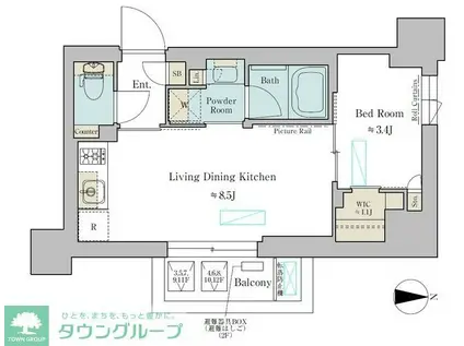 BRILLIA IST 武蔵小杉(1LDK/4階)の間取り写真