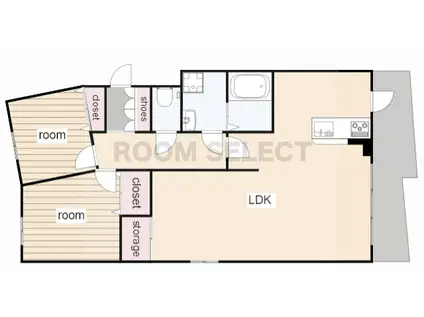 クリーン佐治(2LDK/3階)の間取り写真