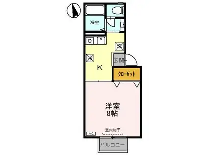 コーポナガハラ(1K/2階)の間取り写真