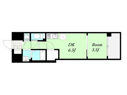 スワンズシティ谷町ブリエ(1DK/4階)の間取り写真