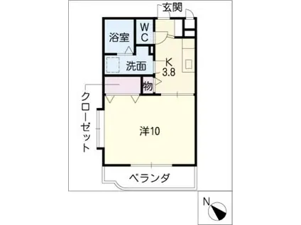 ルミナス(1K/1階)の間取り写真