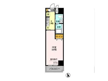 プレステージ蘇我(1K/8階)の間取り写真