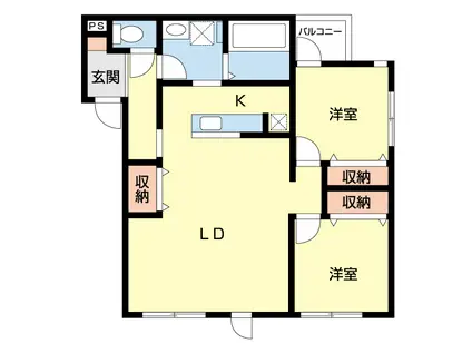 グレイスコート(2LDK/2階)の間取り写真