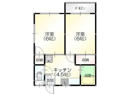 アルテージコート(2K/2階)の間取り写真