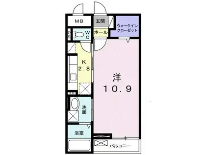 ルラーシュ(1K/2階)の間取り写真