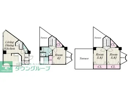 カドリル青葉台(3LDK/1階)の間取り写真