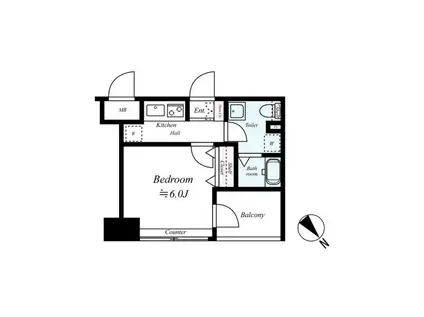 レグラス横浜西口(1K/8階)の間取り写真