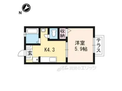 スターヒル(1K/1階)の間取り写真