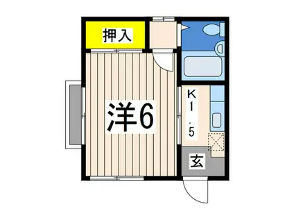 グリーンハイツ(1K/2階)の間取り写真