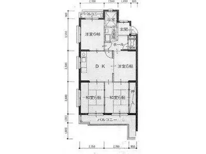フィラアルタ左京山(4DK/1階)の間取り写真