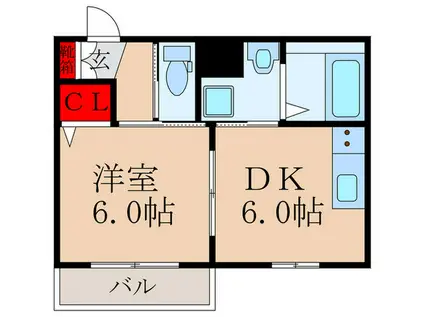 APARTTMENT N.5(1DK/2階)の間取り写真