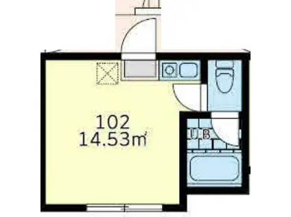 ユナイト石川町パウリスターナ(ワンルーム/1階)の間取り写真