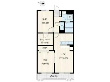 スターブルマンション春日部(2SLDK/3階)の間取り写真