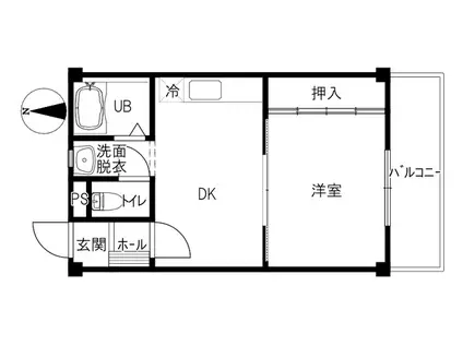 ソレイユ米泉(1DK/1階)の間取り写真