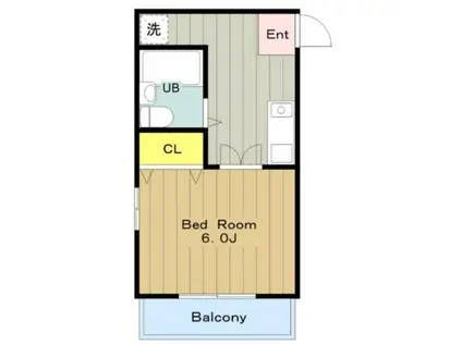 コパーズアプト矢部(1K/3階)の間取り写真