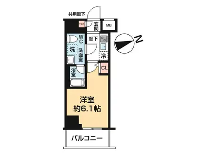 リビエラ グラン 新梅田(2LDK/6階)の間取り写真
