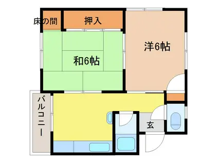 不動マンション(2DK/2階)の間取り写真