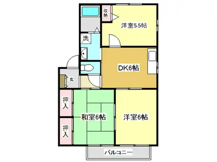 ルピナスK(3DK/2階)の間取り写真