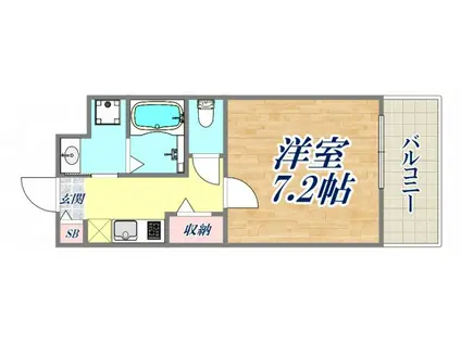 ワコーレヴィータ春日野道(1K/2階)の間取り写真