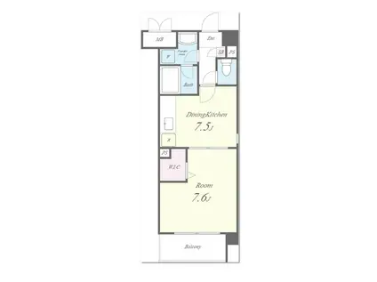 ルミナスビラ石橋(1DK/3階)の間取り写真