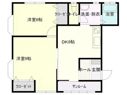 ハイムクロスロード(2DK/2階)の間取り写真