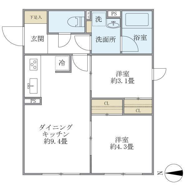 DS VARIE練馬レジデンス(2DK/4階)の間取り写真