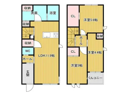 GRACEPREMIUM(3LDK/1階)の間取り写真