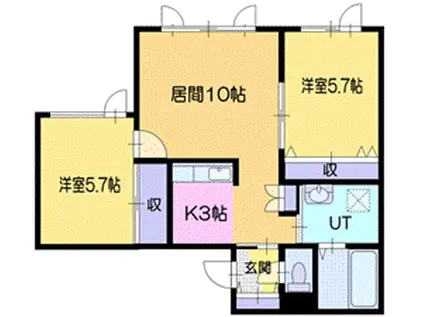 NORN(2LDK/1階)の間取り写真