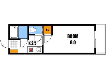 T-FOREST可部I(1K/3階)の間取り写真