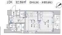 藤和シティスクエア渋谷(1DK/4階)の間取り写真