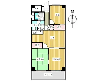 アーバン茜(3DK/9階)の間取り写真