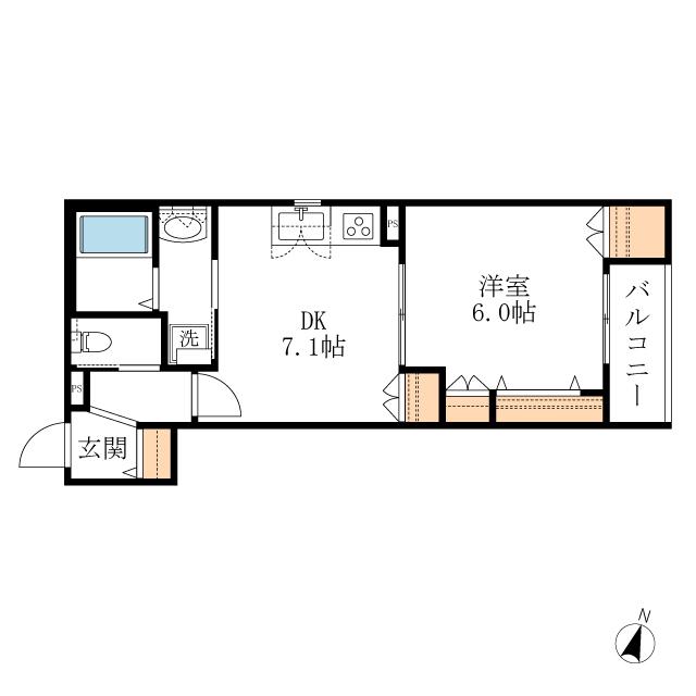 HEBEL MAISON 中野町(1DK/3階)の間取り写真