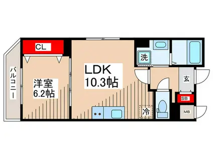 ポンピエール板橋本町(1LDK/3階)の間取り写真