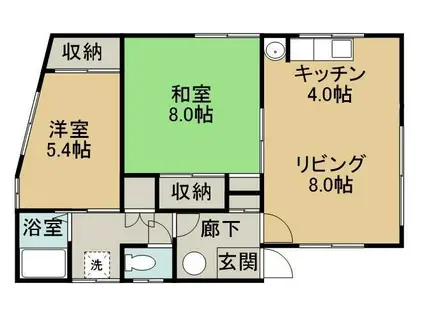 古崎アパート(2DK/1階)の間取り写真