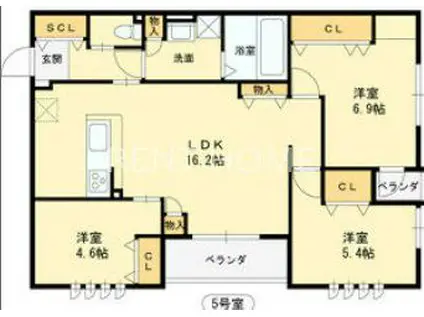 エスタシオン(3LDK/1階)の間取り写真