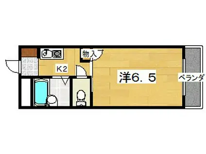 サンコスモ交北(1K/2階)の間取り写真