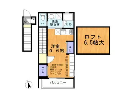 サンヴィアーレ砧(ワンルーム/2階)の間取り写真