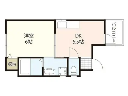 セポ広島駅西(1DK/3階)の間取り写真