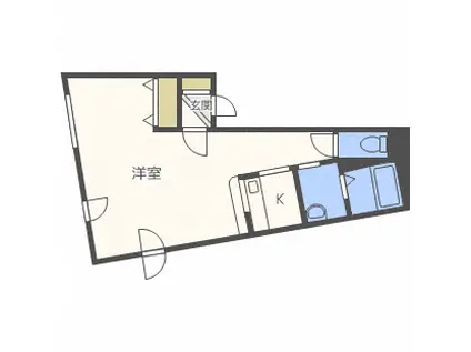 リトルポケット(1K/3階)の間取り写真