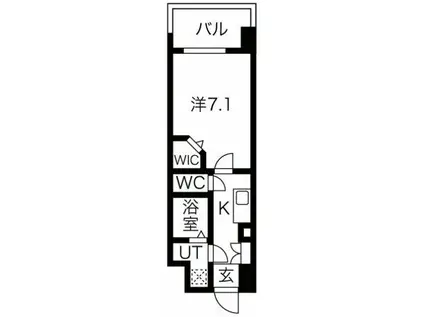 ミラージュパレス難波幸町(1K/13階)の間取り写真