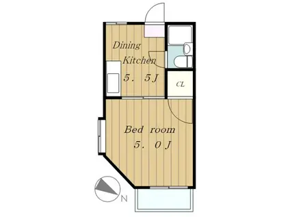 セドルハイムモリカワ(1DK/2階)の間取り写真