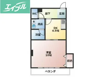メゾンエース(1DK/3階)の間取り写真