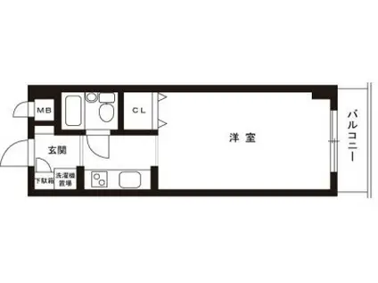 ジュネス北在家(1K/1階)の間取り写真