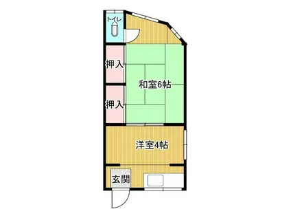 浜田文化(2K/2階)の間取り写真