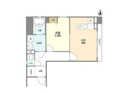 アプリーレ菊川(1LDK/5階)の間取り写真