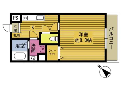 R-41番館(1K/1階)の間取り写真