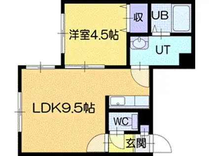エスポワール貴(1LDK/2階)の間取り写真